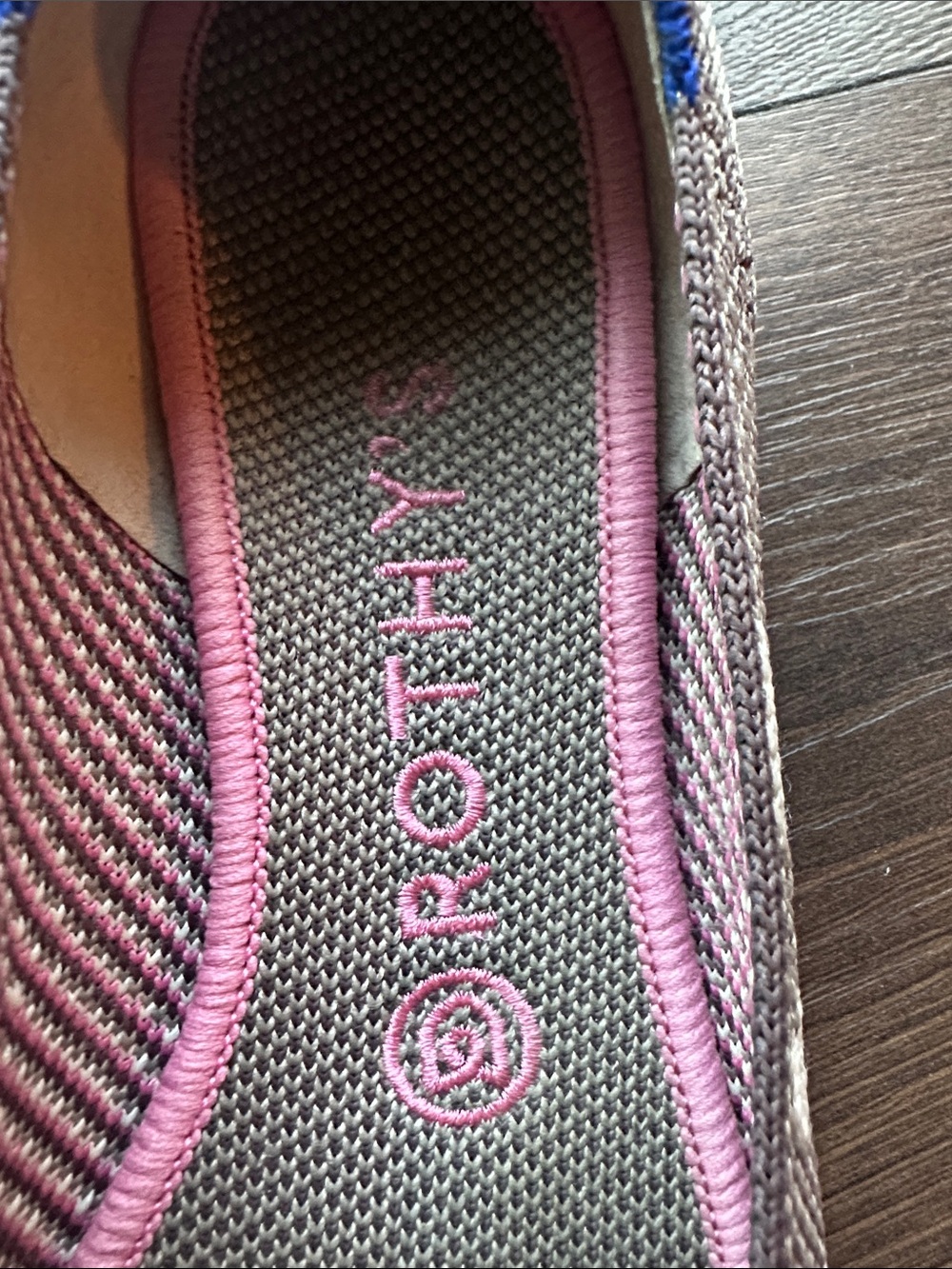 Rothy's Pink Brown Cream Pointed Knit Flats - Picture 2 of 8